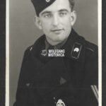 Studioportrait of Panzer soldier wearing Panzerkampfabzeichen in Silber