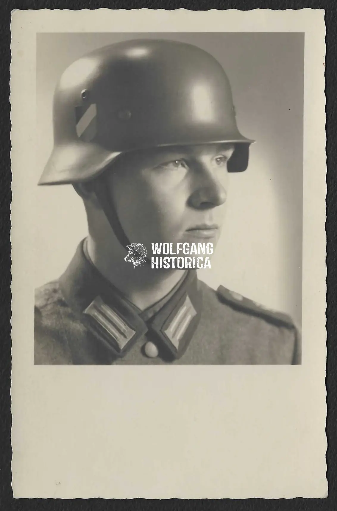 Foto_2026-03-30_050014 Studioportrait Wehrmacht Soldier wearing helmet (with decal) - Image 1