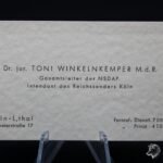 Business Card of SS-Standartenführer Toni Winkelnkemper (Gauamtsleiter, Reichssenders Köln)
