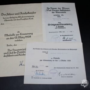 3x Award Doc: Kradschützen-Btl. 2 & San.-Park 581 (Signature of Eduard Wagner! 20 July Plot!)
