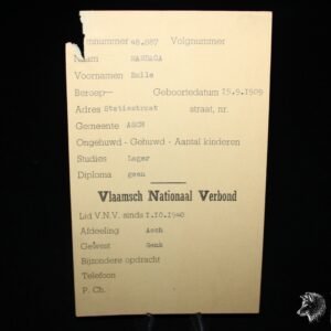 VNV (Vlaamsch Nationaal Verbond) Stamkaart