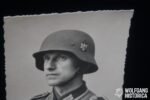 Studioportrait Wehrmacht Soldier wearing helmet (with decal) - Image 2
