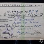 Ausweis Ortskommandantur 1/643 - Alarm-Rgt. Brussel