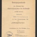 Award Doc for Flakkampfabzeichen (Flak-Abteilung 732)
