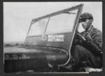 German Press Photo Waffen-SS Soldier in US Jeep "USA"