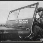 German Press Photo Waffen-SS Soldier in US Jeep "USA"