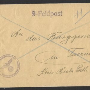 SS-Feldpostcover - Sicherheitspolizei-Kriminaldirektion Lublin - Kriminalkommissariat Biala - Podlaska