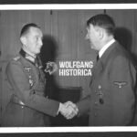 German Press Photo: Oakleaves Holder Walter Krüger with Adolf Hitler