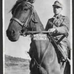 Waffen-SS Officer riding a horse equipped with MP35!