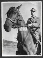 Waffen-SS Officer riding a horse equipped with MP35!