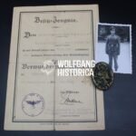 “LSSAH” Award Document – Later KIA as Officer with 12. SS “Hitlerjugend” in the Ardennes!