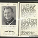 Death Card: Waffen-SS Soldier Western Front - September 1944