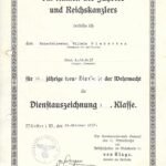 WH 12 Years Loyal Service Award Doc - Infanterie-Rgt. 37 (Signed by von Hartmann - KIA Stalingrad!)