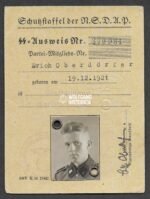Schutzstaffel der NSDAP – SS-Ausweis (Nachrichten-Abt. of SS-Totenkopf-Standarte)
