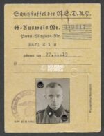 Schutzstaffel der NSDAP - SS-Ausweis (Nachrichten-Abt. of SS-Totenkopf-Standarte)