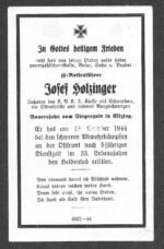 Death Card: Waffen-SS Soldier Eastern Front - October 1944 - Image 2