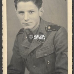 Studioportrait of a Waffen-SS soldier wearing a tinnie