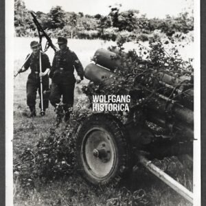 German Press Photo – Nebelwerfer Battery in Action, Normandy 1944