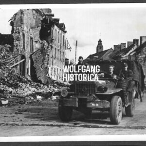 German Press Photo – Supply Convoy through the Ruins of Normandy, July 1944