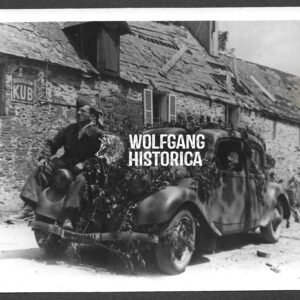 German Press Photo – Observers on Vehicle Watch for Allied Aircraft, Normandy 1944