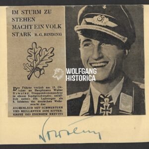 Walter Nowotny - Jagdgeschwader 54 (Diamanten!) (Wartime Signed!)