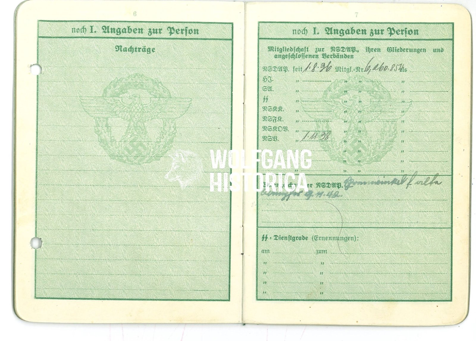 KORNBERGER Franz Polizei-Dienstpass S.6 u 7