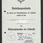 Erdkampfabzeichen Award Doc Fallschirmjäger-Regiment 3 - Italy, January 1944 (Signed by Schulz!)