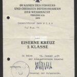 EK2 Award Doc: Nachrichten-Abteilung 41 (Signed by Carl Hilpert (RK+EL))