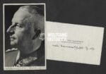 Erich von Manstein Signed Postcard & Personal Dedication Card
