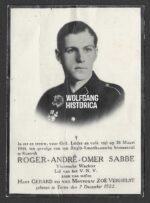 Flemish Collaboration Death Card - Vlaamse Wacht - Roger Sabbe