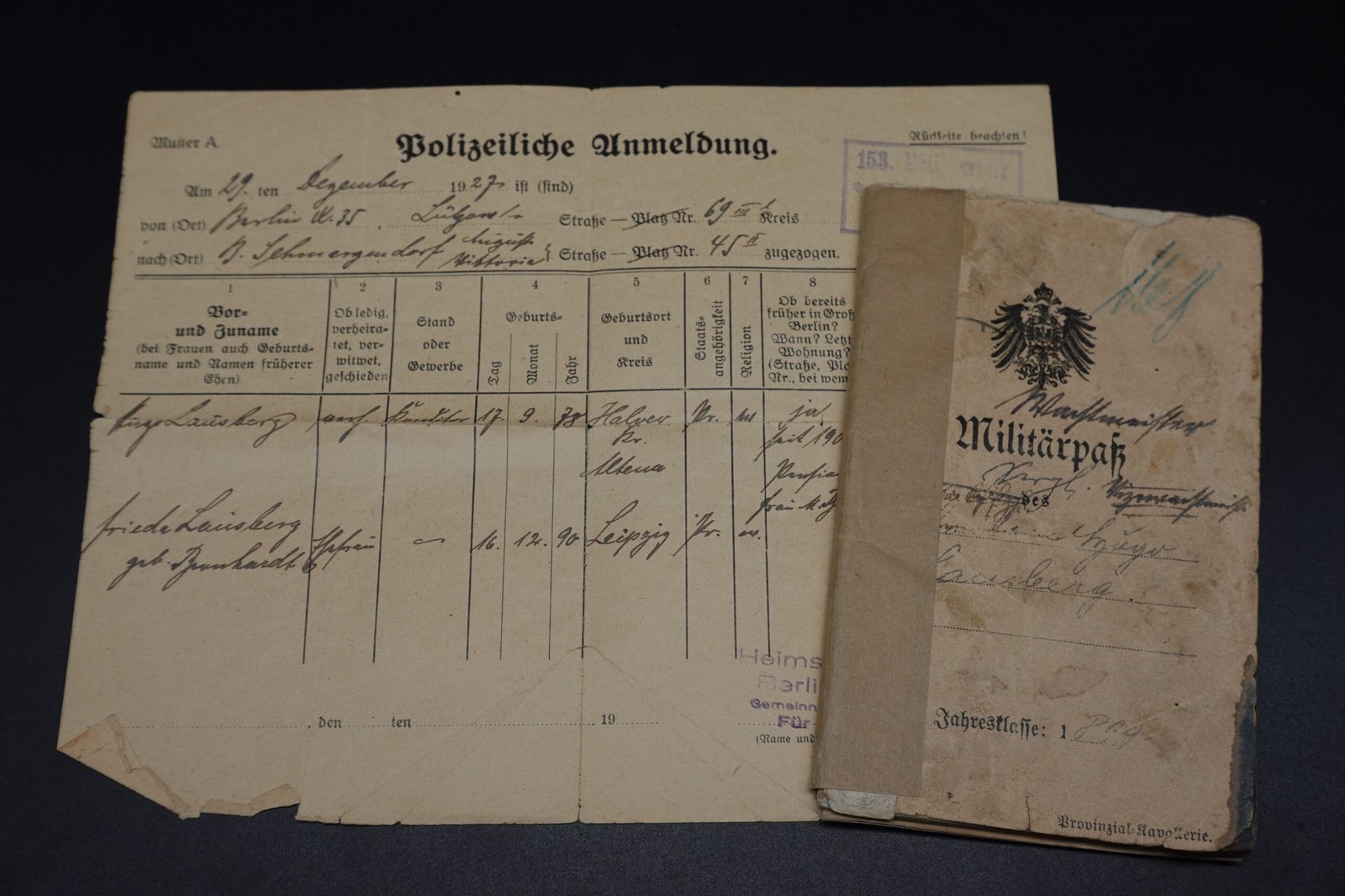 DSC09642 Imperial German WWI Militärpaß – Munitions-Kolonne (Verdun, Ypern.. Earned EK2) - Image 1