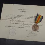 Set of Medal & Award Doc: Belgian Victory Medal 1914–1918 (2e Regiment Grenadiers - Antwerp, Ypres, Passendaele)