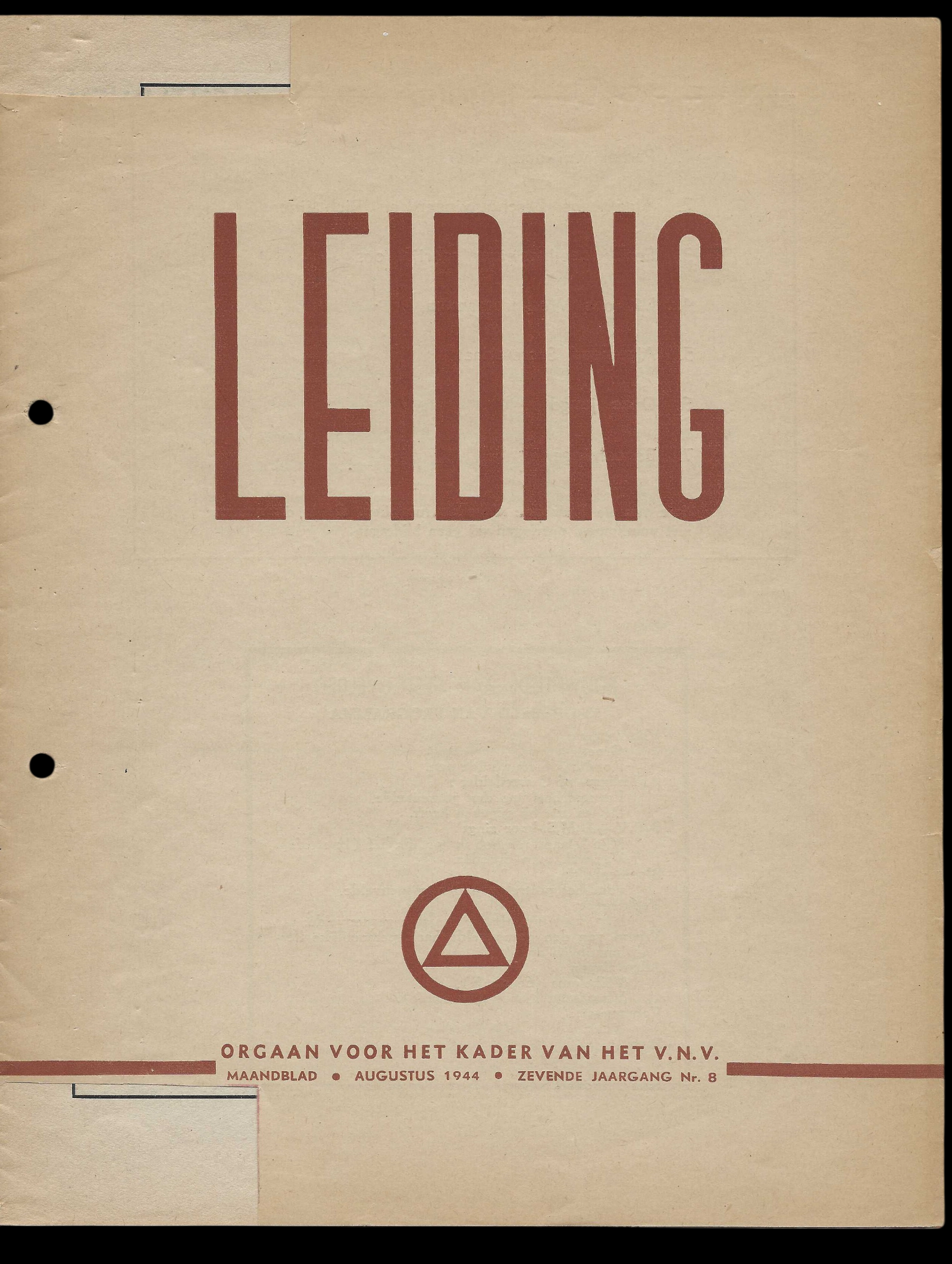 Leiding_2026-07-05_110621-Photoroom VNV (Vlaamsch Nationaal Verbond) – “Leiding” – Single Issue: AUGUST 1944 - Image 1