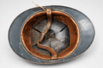 WWI French M15 Adrian Helmet for Artillery – Horizon Blue Steel Helmet w/ Liner & Chinstrap - Image 4