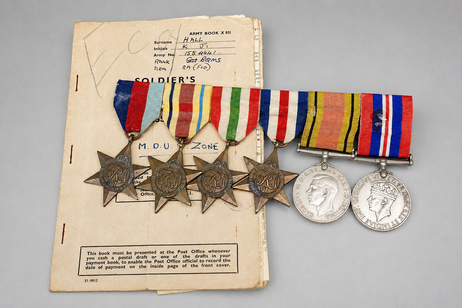 ChatGPT Image 6 mei 2026, 11_36_40 British WWII Mounted Medal Group, 91st Field Royal Artillery (Monte Cassino & Rhine Crossing) - Image 1