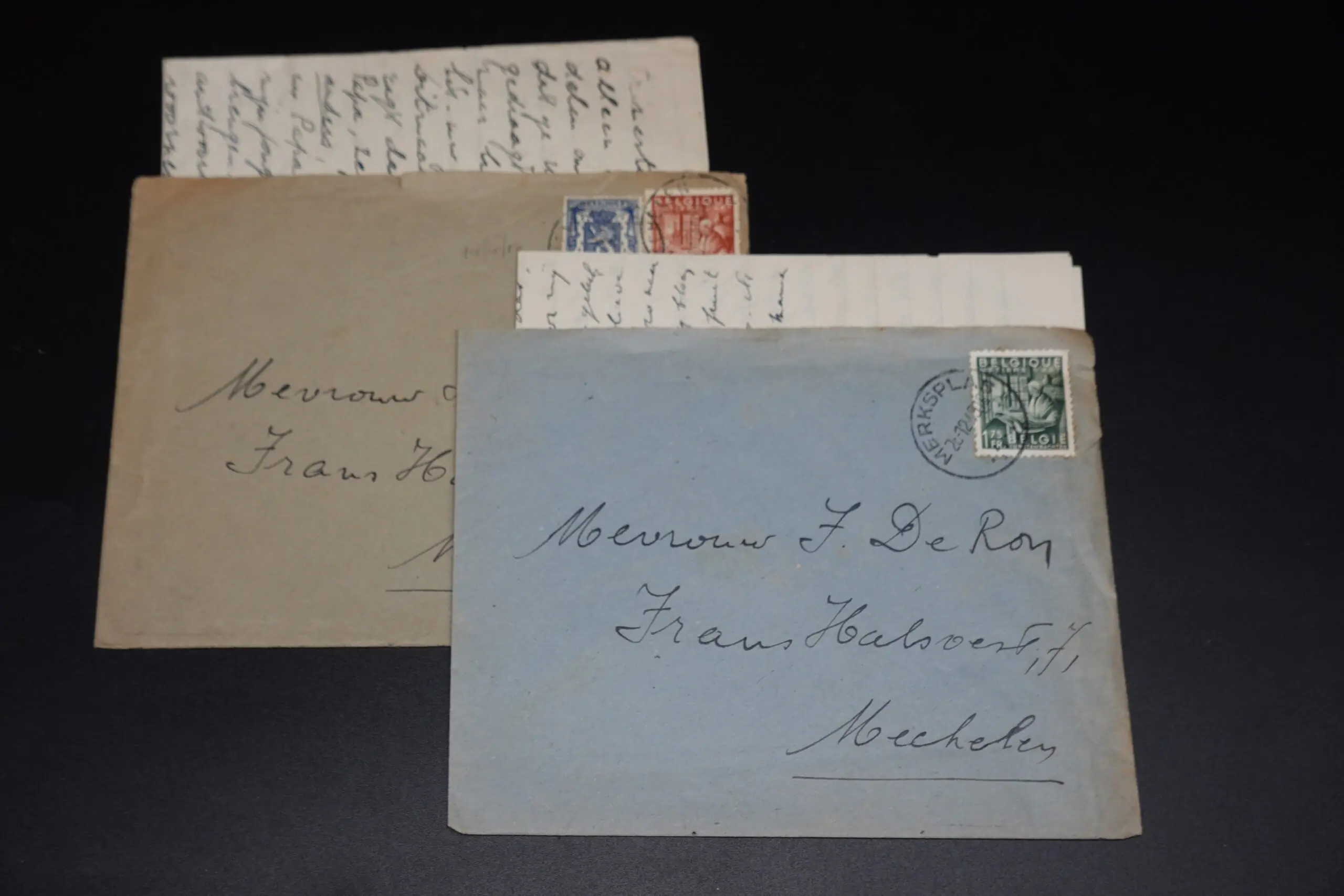 DSC00249 2x Letters Felix de Ron - Vlaamse Wacht (Written while in Jail - POW) - Image 1