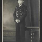 Studioportrait Wehrmacht Soldier wearing DRL-Sportsbadge & Unknown Badge