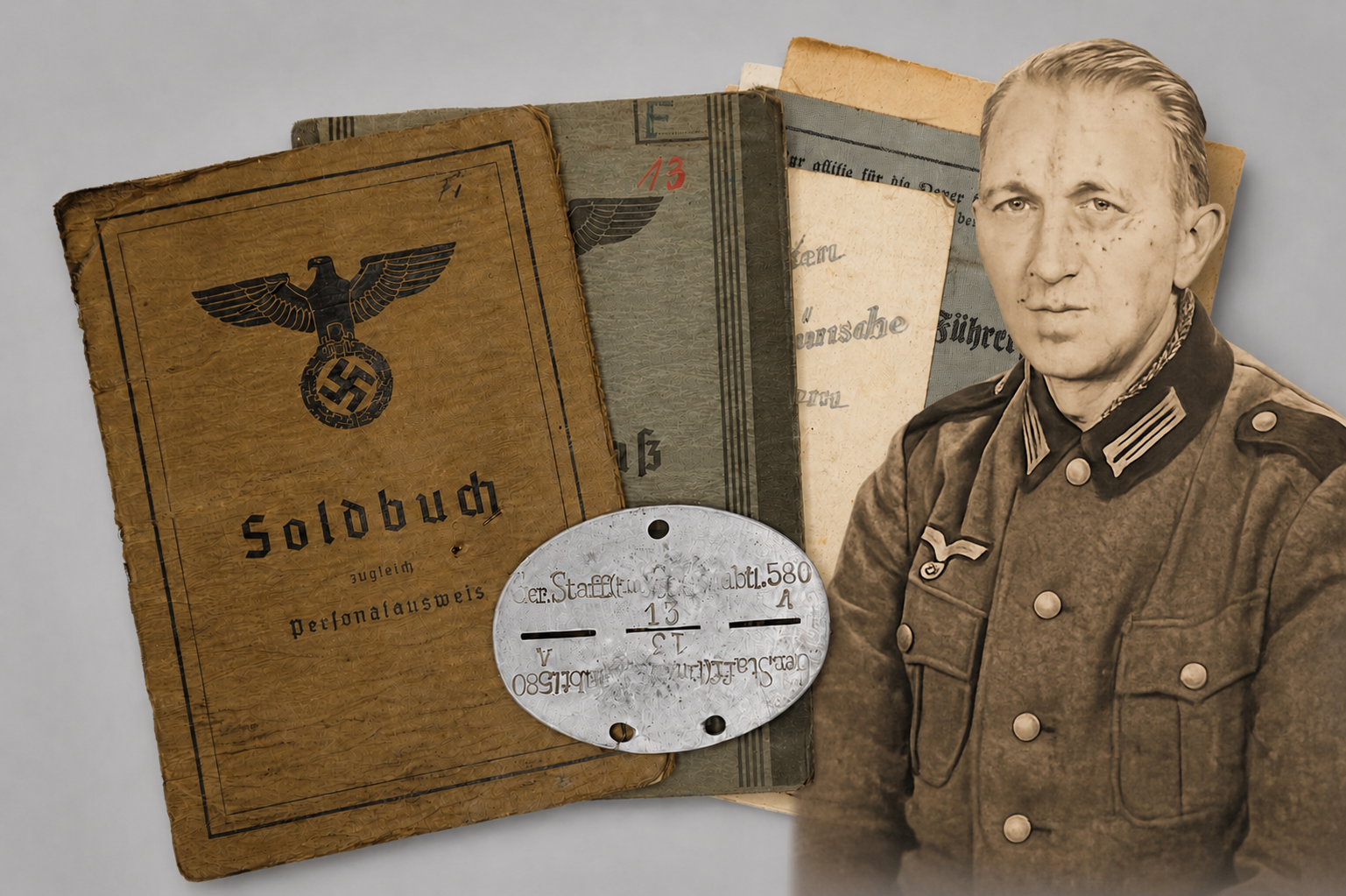 ChatGPT Image 10 mei 2026, 18_14_46 WWII Soldbuch, Wehrpass & EKM Grouping – Straßenbau-Pionier-Btl. 580, Bau-Pio-Btl. 91 & 97 – Decorated Veteran - Image 1