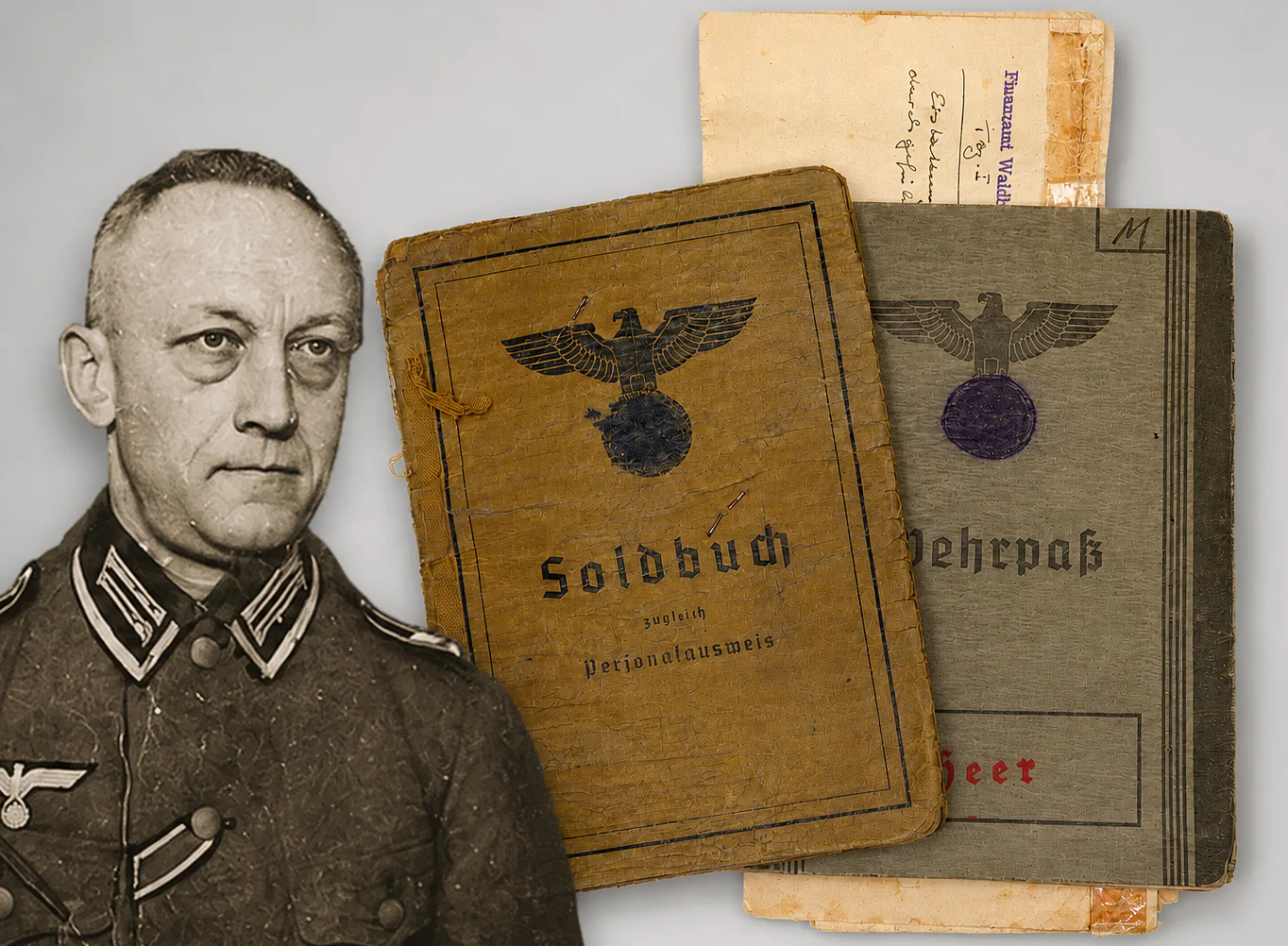 Image 10 mei 2026, 21_58_41 WWII Soldbuch & Wehrpass Grouping – Pionier Veteran of Poland, France, Eastern Front & Festungs-Pionier-Kdr. I – Signatures of Generals - Image 1
