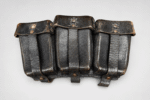 WWII German K98 Ammunition Pouch – RBNr. Numbered, Black Leather (Late War)
