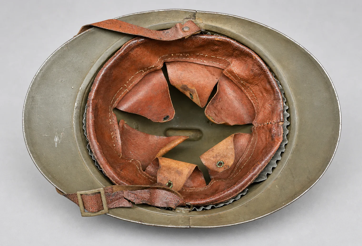 Belgian M15 Adrian Helmet (WWI) – Complete with Chinstrap (Reissued) - Image 3