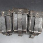 WWII German K98 Ammunition Pouch – RBNr. Numbered, Black Leather (Late War)