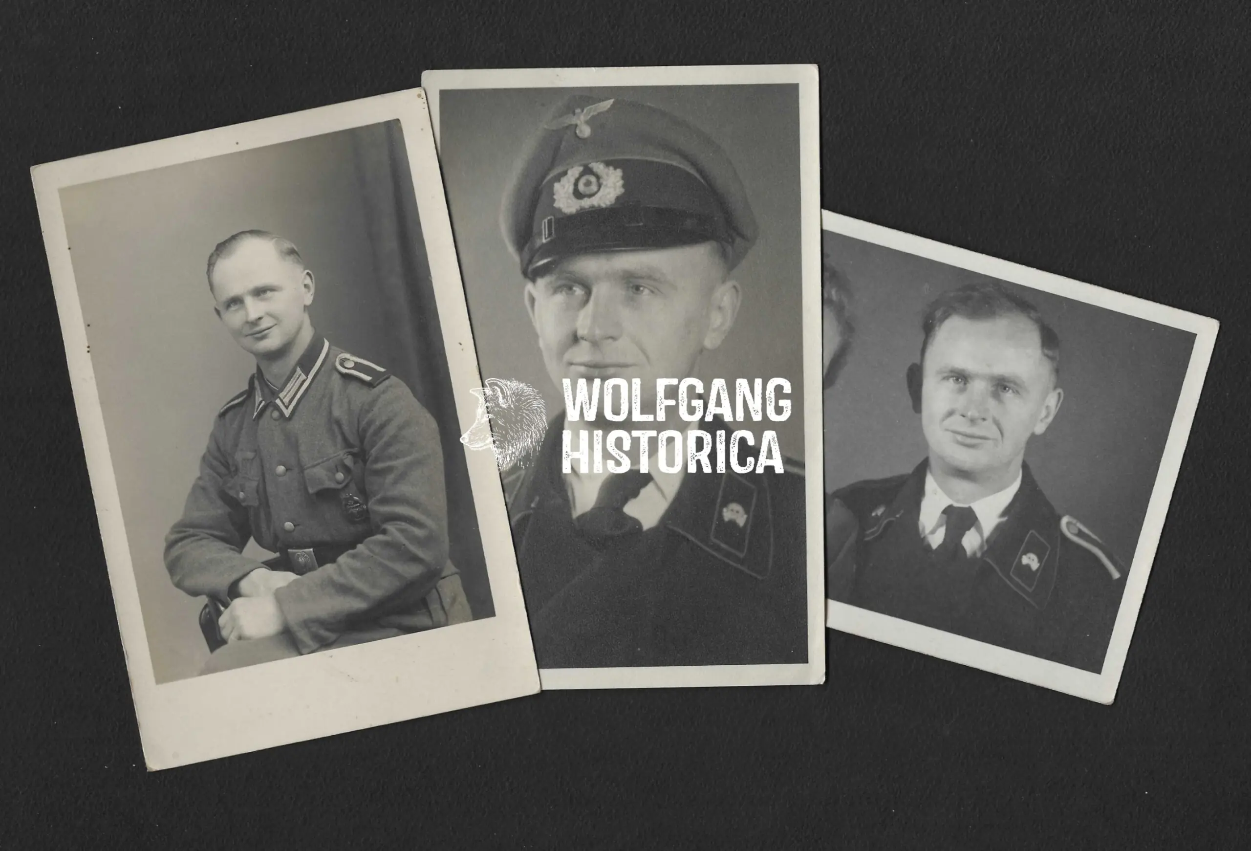 3x Studioportrait of a Panzertruppen soldier - Image 1