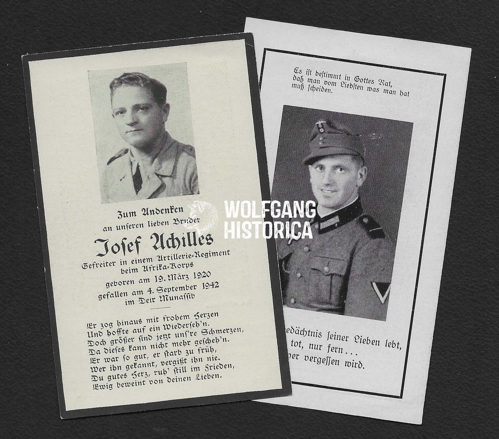 Foto_2026-05-22_154413 2x Death Cards of the Achilles brothers - KIA in North Africa & Ski-Jäger! - Image 1