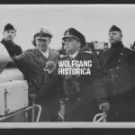 WWII German Kriegsmarine Press Photograph – Generaladmiral Otto Schniewind Inspecting Naval Personnel