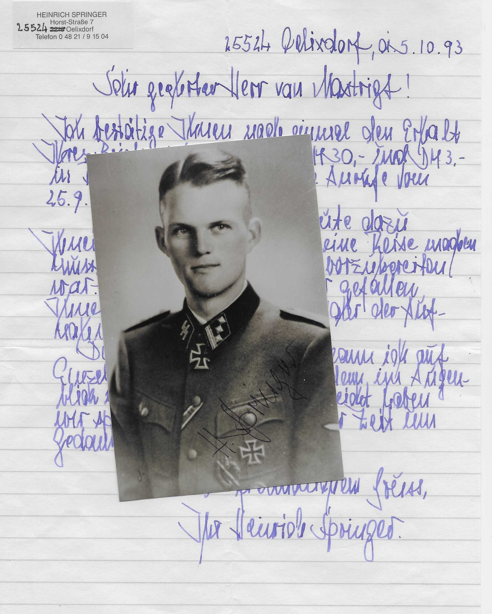 Handgeschreven_2026-05-29_120450 Heinrich Springer – “LSSAH” & “Hitlerjugend” Division (Normandy, Arnhem) - Image 1