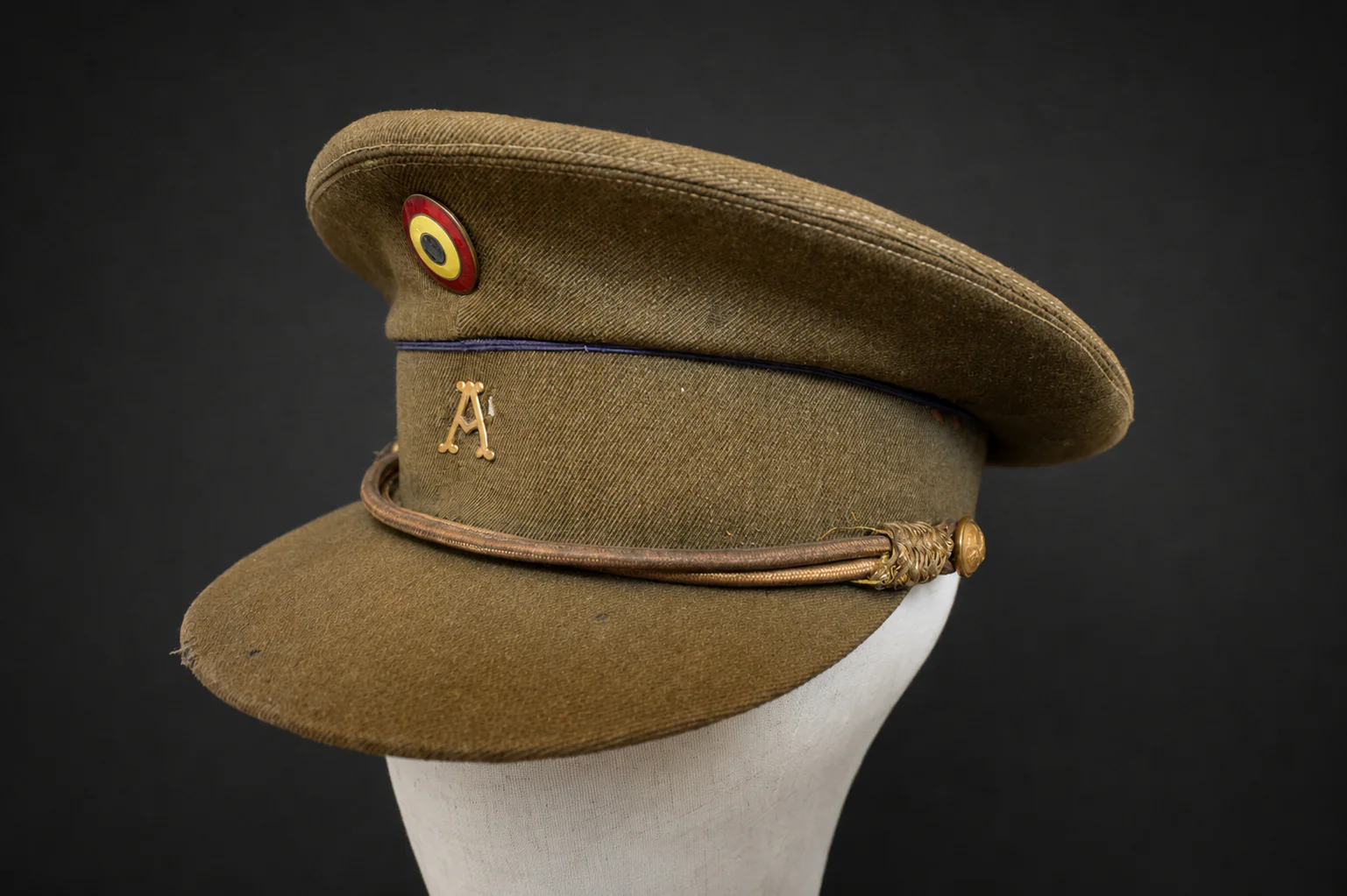 Belgian Pre-WWII / WWII Administration Officer Visor Cap – Named to Lt. Demanet - Image 2