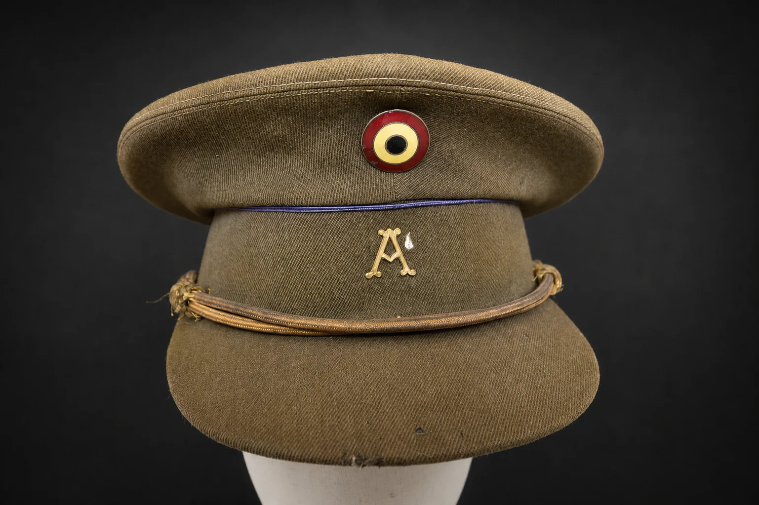 Belgian Pre-WWII / WWII Administration Officer Visor Cap – Named to Lt. Demanet - Image 1