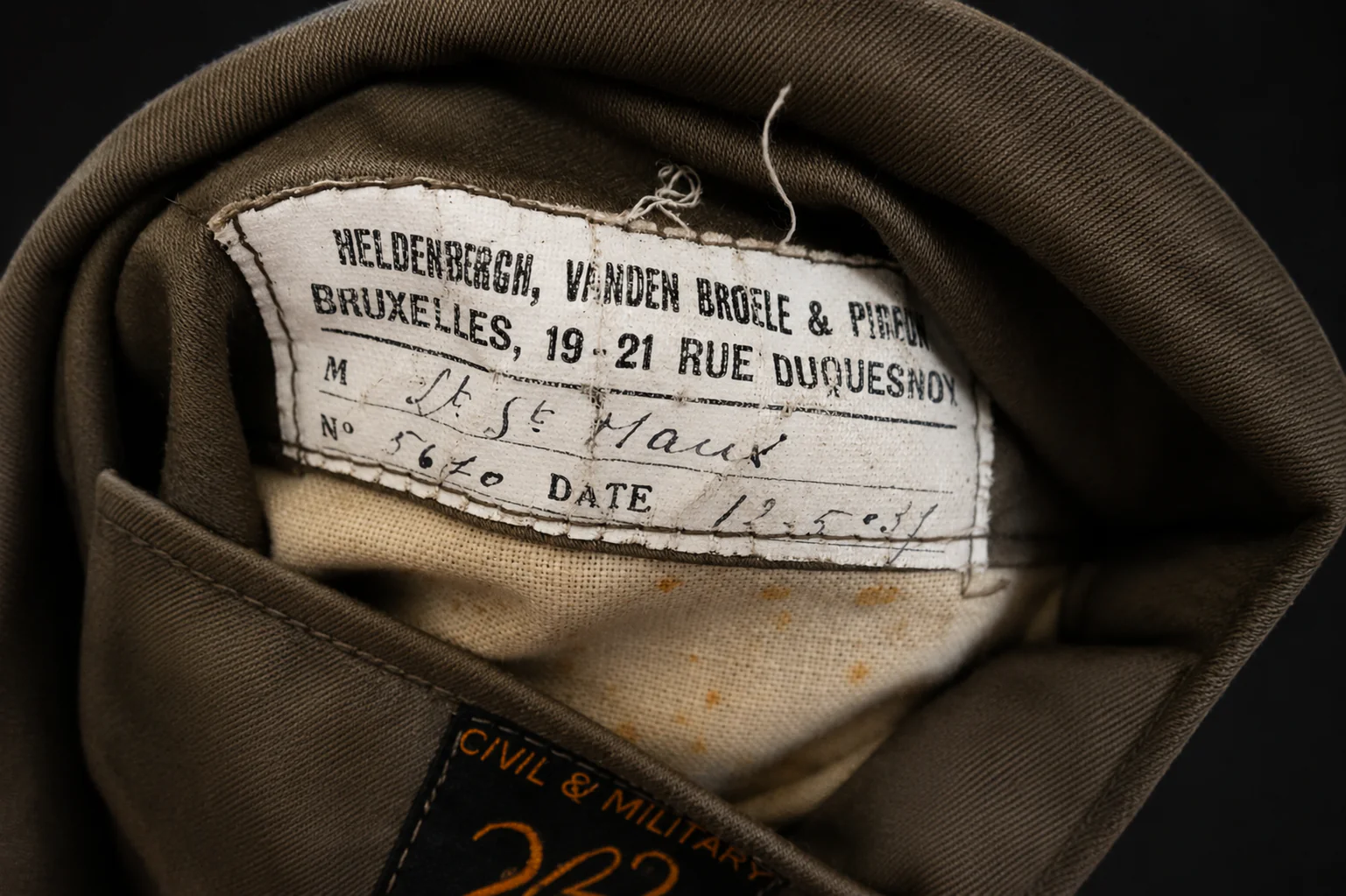 Named Belgian M35 Officer Uniform – Lt. Georges L.L. Saint-Maux – Administration Service - Image 8