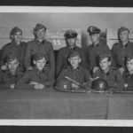 TOP WWII Waffen-SS Group Photograph – Prag 1943 – "Der Führer"& "Adolf Hitler" Cuff Titles – SS Helmet !